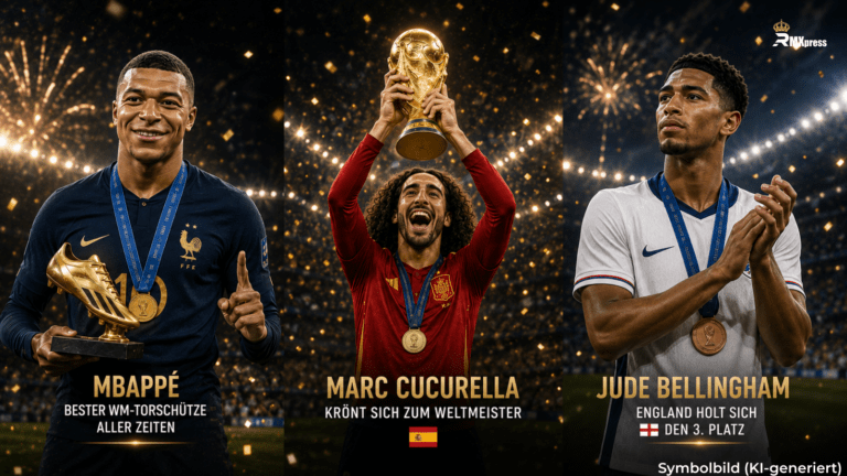 Cucurella krönt sich zum Weltmeister – Mbappé und Bellingham schreiben Geschichte