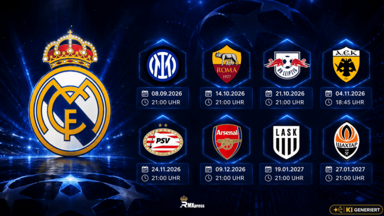 Champions-League-Spielplan steht fest: Real Madrid startet gegen Inter