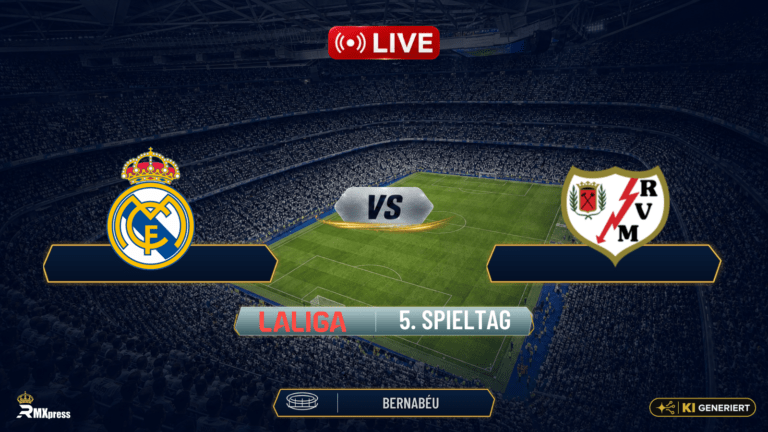 LIVE: Real Madrid gegen Rayo Vallecano – Aufstellung, Spielverlauf und Statistiken im Matchcenter