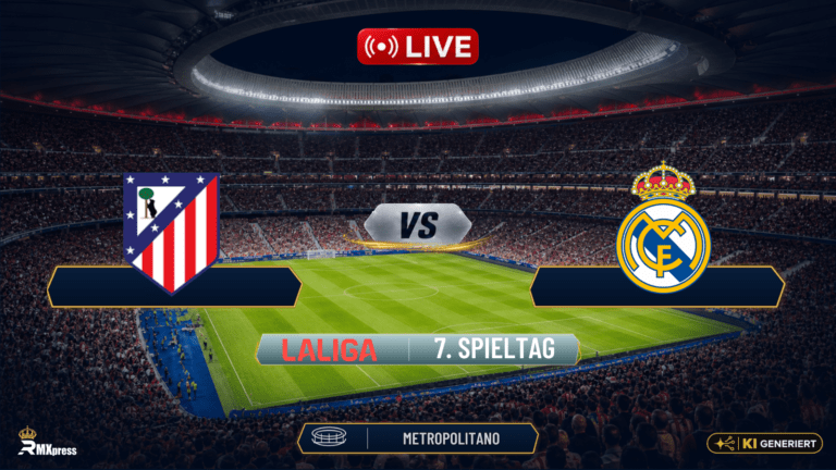 LIVE: Atlético Madrid gegen Real Madrid – Aufstellung, Spielverlauf und Statistiken im Matchcenter