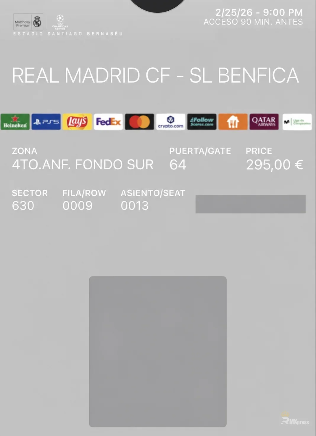 Mobiles Champions-League-Ticket von Real Madrid