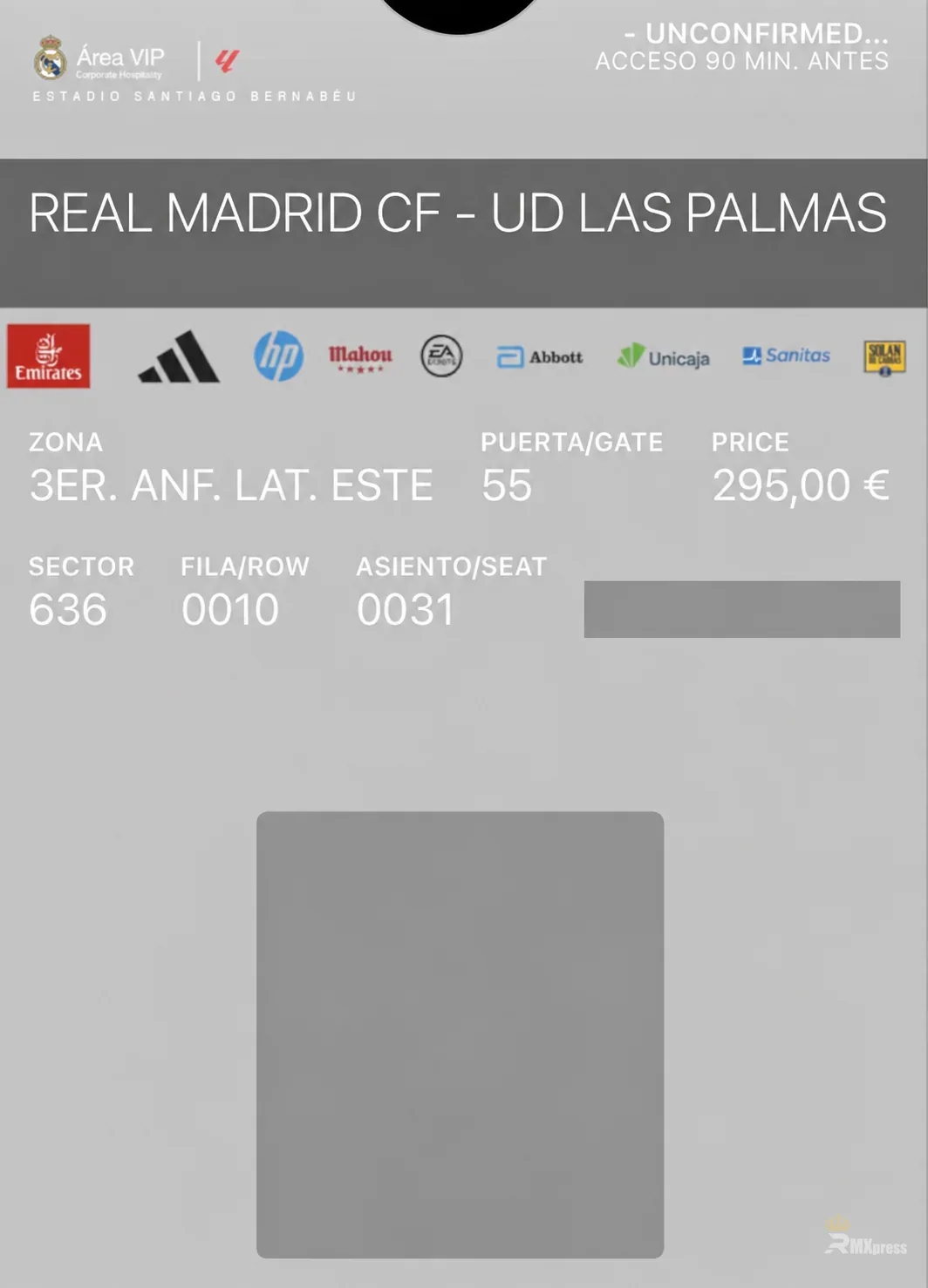 Mobiles VIP-Ticket für ein Ligaspiel von Real Madrid