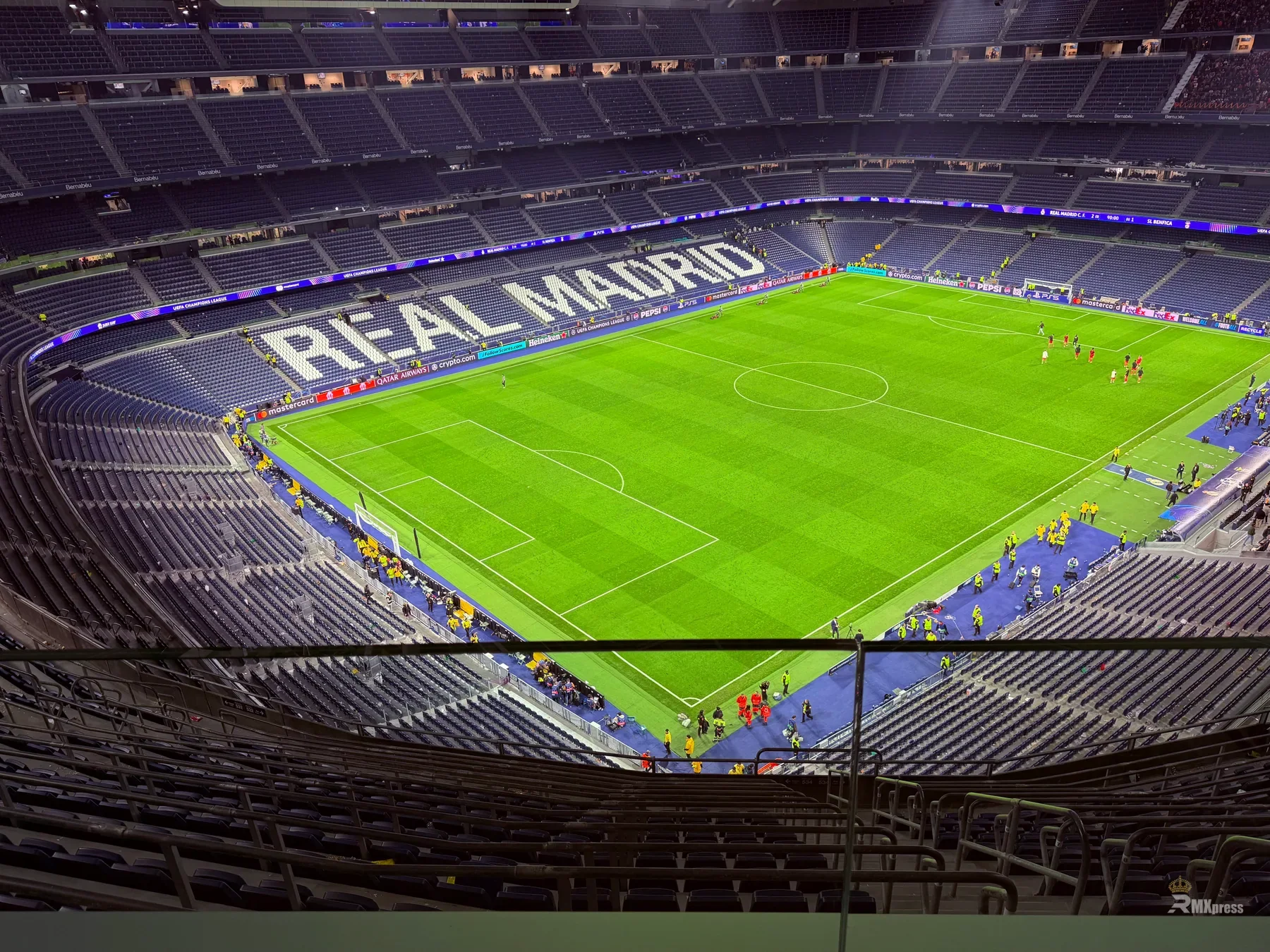 Blick von einem Sitzplatz im Santiago Bernabéu