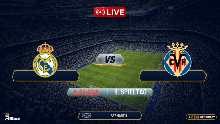 LIVE: Real Madrid gegen Villareal – Aufstellung, Spielverlauf und Statistiken im Matchcenter