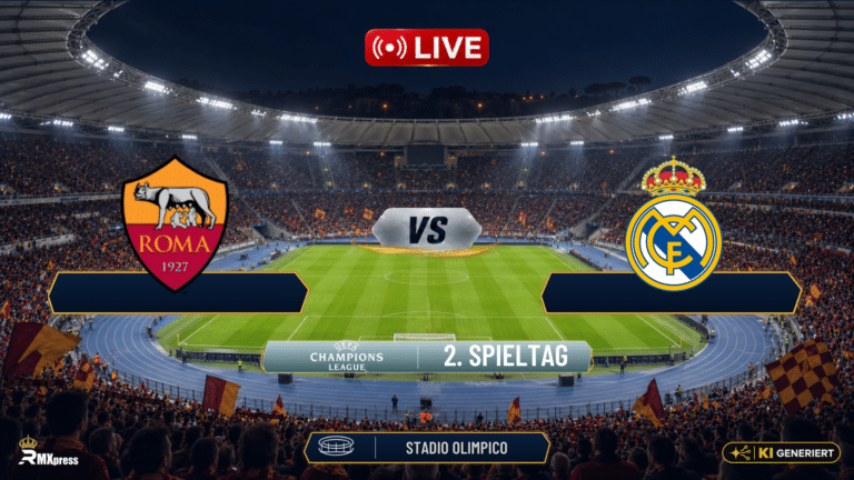 LIVE: AS Rom gegen Real Madrid – Aufstellung, Spielverlauf und Statistiken im Matchcenter